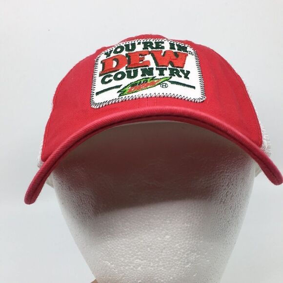 Mountain Dew “You’re in Dew Country” cotton blend and mesh red baseball cap - Picture 3 of 16